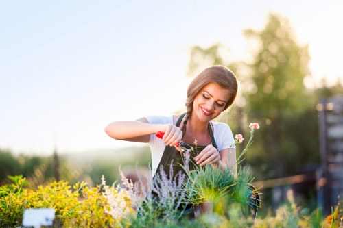 Gardener in Finsbury Park preparing tools for safe work